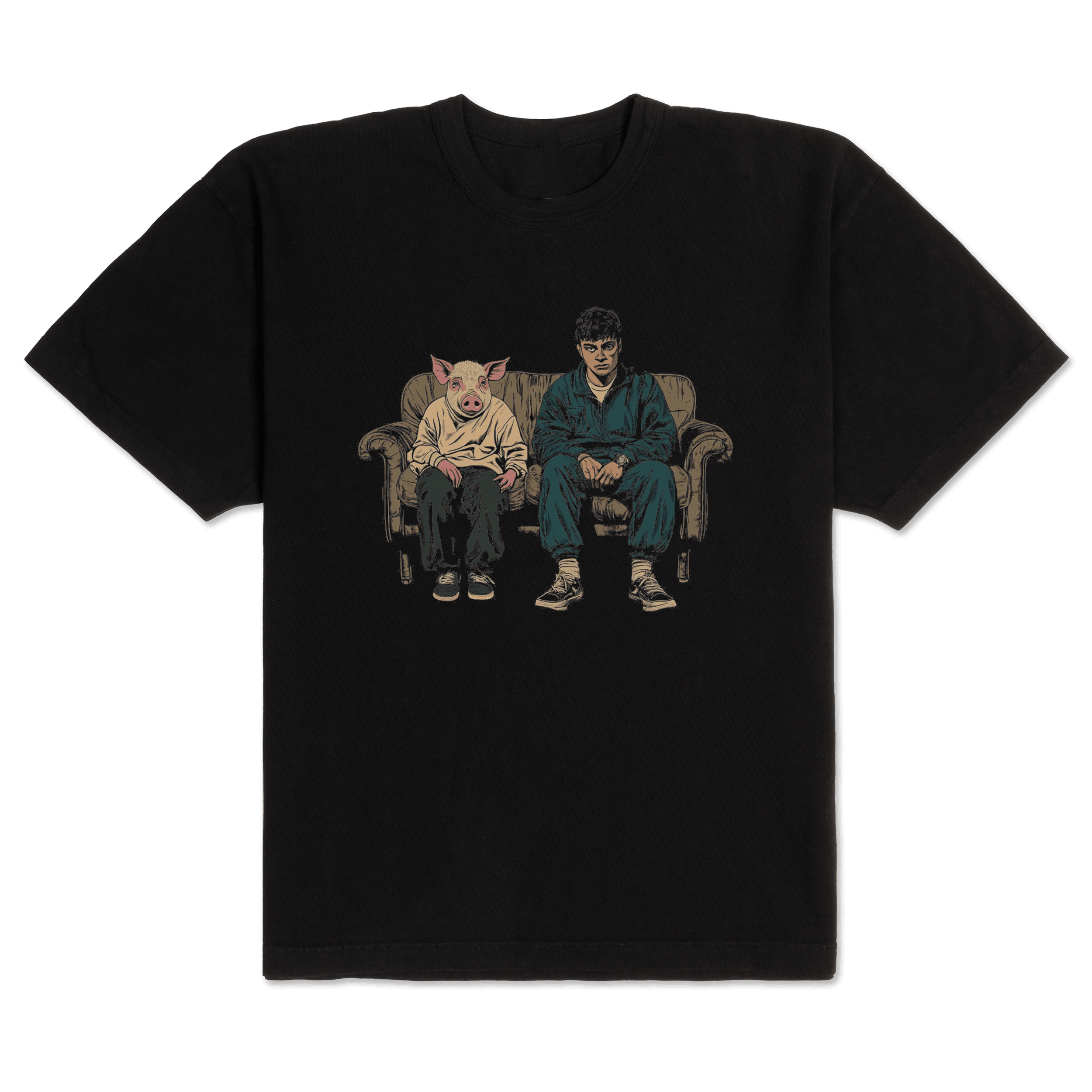 Couch and Pig Tee - T-Shirt - Ren Makes Music - Ren